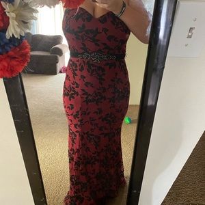 Black and Red Evening Gown